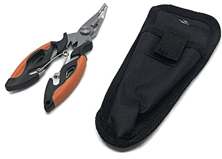 Splitringzange Sprengringzange Angelzange Hakenentferner Hakenlöser Angelschnur Schneider inkl. praktischer Tasche