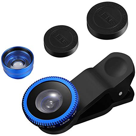 Hemobllo 3-in-1 Universal-Kameraobjektiv-Set, Handy-Kamera-Objektiv, Fisheye-Objektiv, Professionelles Handy-Objektiv,Super Weitwinkelobjektiv für die meisten Smartphones