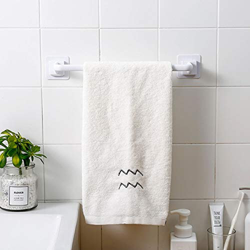 Portasciugamani da parete da bagno, con ventosa a vuoto, barra per asciugamani, moderna singola rotaia, rimovibile per doccia, barra adesiva per porta doccia, colore bianco, M-34 cm