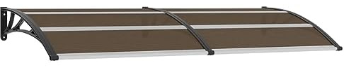 vidaXL Auvent de Porte Store Marquise de Porte d’Entrée Marquise d'Accueil Solaire Toit Abri Banne Ombre Protection Noir 240x100 cm PC