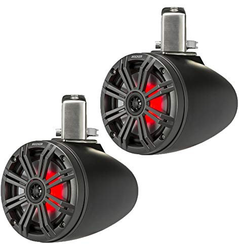 Kicker Marine Speaker Tower Set 6.5 inch for Boat/Tower/Wakeboarding - Black