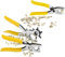 com-four® Set di pinze per punzonatura con pinze, pinze e Occhielli - pinze per Revolver per Fori (253 Pezzi)