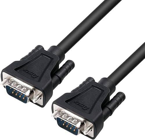 DTECH DB9 9 Pin Serial Cable 5ft Male to Male 1.5M | RS232 Straight Through for PC laptop to some old RS232C Equipment Like Scanner, Modem, Printer, Camera