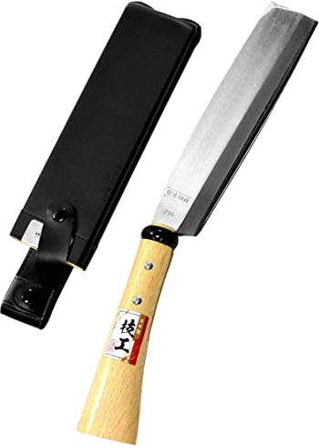 KaKUrI Japanisches NATA-Werkzeugmesser, 210 mm, hochwertiges NATA-Beil zum Schneiden von Holz und Spaltholz, japanisches Beil mit Scheide, hergestellt in Japan