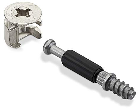 50 pièces HETTICH Connecteur de Meubles Pièce de Raccordement de Meubles Roue Excentrique RASTEX 15 (Ø 15 mm) et cheville Twister DU 232 T (M6 x 11 mm) Ferrure d'assemblage à excentrique de SOTECH