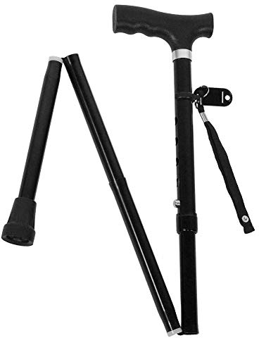 Bâtons De Marche Pliants pour Hommes Et Femmes, Canne Ajustable, Poignée Portative, Bâton De Marche en Aluminium, Bâton De Randonnée Noir, Bâton De Marche Télescopique pour Le Camping en Plein Air