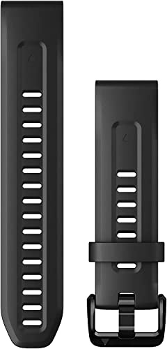Garmin QuickFit Watch Bands (20mm), suitable for selected fēnix-, epix-, Descent-, D2-, Instinct- and Approach series smartwatches, Original accessory, Silicone, Black