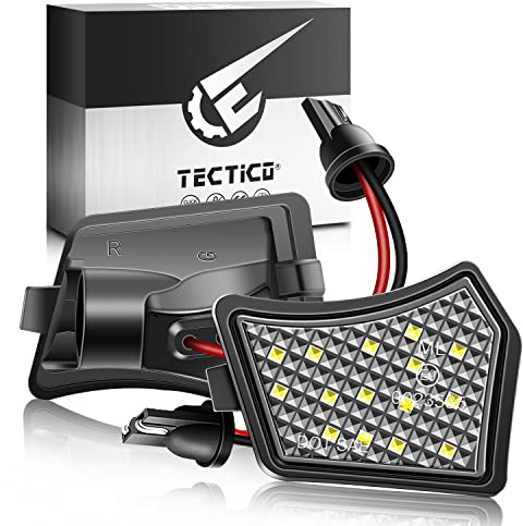 TECTICO LED under pöl med sidospegel, LED-stänkskydd, felfria 12 V, 6 000 K, vit, kompatibel med Volvo C30, C70, XC70, XC90, V40, V50, V60, V70, S40, S60, S80, Ja-guar XJ XF XK XE, 2 st