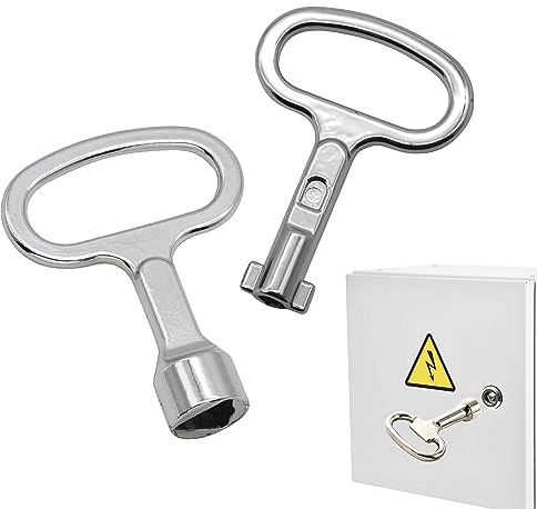 IRYNA Meter Box Key Set - Triangle and Round Keys for UK Gas, Water, and Electric Utility Boxes - 2Pcs Silver