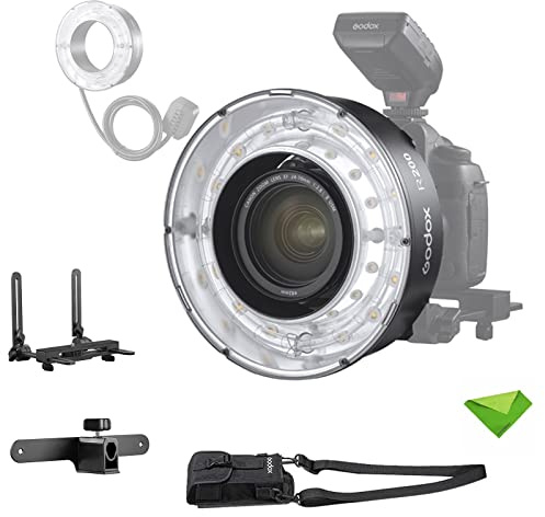 Godox R200 Macro Ring Flash Head for AD200 AD200 Pro 5800±200K 200Ws with Modeling Lamp Macro Speedlight for DSLR Cameras for Portrait Shooting, Macro Shooting, Medical Shooting, Dental Shooting, etc