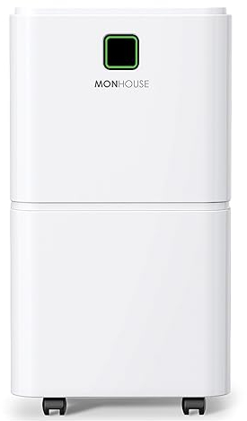 MONHOUSE Deumidificatore Digitale 12L/Giorno - Modalita Notte, Timer 24 Ore Per Asciugatura Del Bucato, Camera, Cantina, Garage E Cucina - Antimuffa Elettrico Portatile - Assorbiumidita Silenzioso