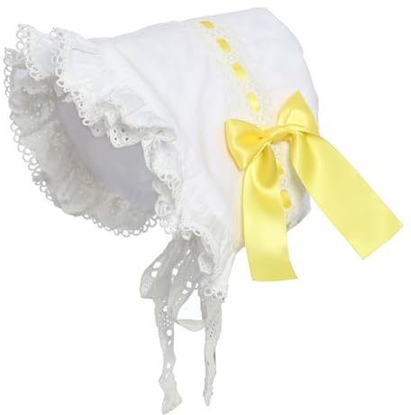 BPURB Sombrero victoriano de encaje blanco para mujer, sirvienta medieval, accesorio de disfraz colonial de algodón (blanco-9)