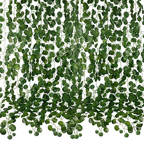 HO2NLE Künstliche Hängepflanzen, Kunstseide, grüne Blättergirlanden, Zuhause, Büro, Garten, Outdoor, Wand, Grün, Dschungel, Party-Dekoration, 36 Stück
