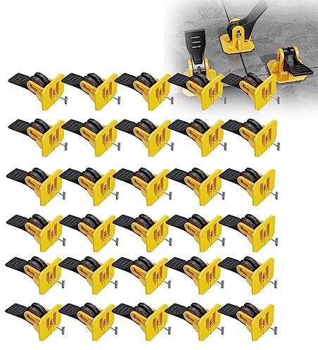 30 pièces Système de Mise à Niveau des Carreaux, Tile Leveling System, Cales de carrelage, Croix de joint 2mm, kit de niveleur de carreaux réutilisable, Outil de carreleur pour murs et sols