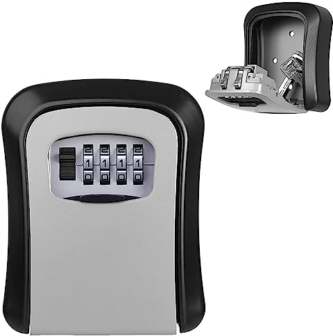 SANLION Boite a Clef Securisee, Boite a Clefs Sécurisée Exterieur, Boite à Clé Murale de avec Code à 4 Chiffres, Key Safe Combination Lock Les clés de, pour L'école de Garage à Domicile Airbnb
