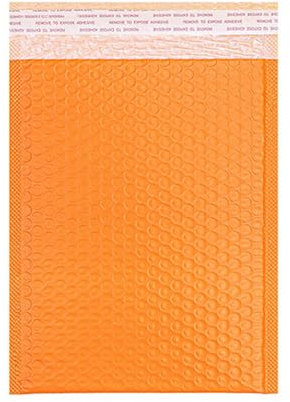 Luftpolstertaschen, hellrosa Versandtaschen für kleine Unternehmen, farbig, gepolsterte Versandumschläge, blickdicht, matt, selbstklebende Luftpolstertaschen, Orange, 15 x 18 cm, 10 Stück