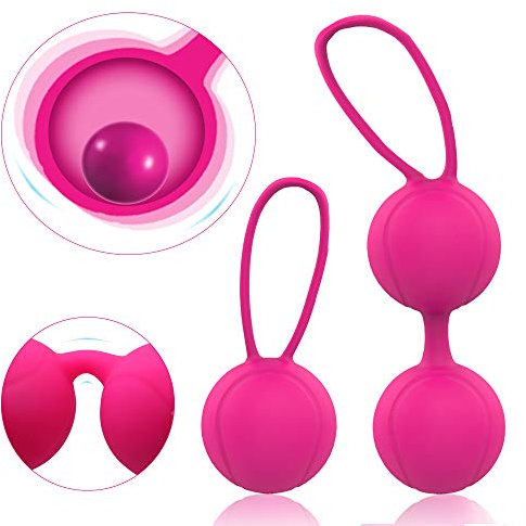 Bolas Chinas, Bola Pélvicas, Fortalece los Músculos Pélvicos y Previene la Incontinencia Urinaria,Entrenamiento Completo del Suelo Pélvico para Mujeres,Rosa