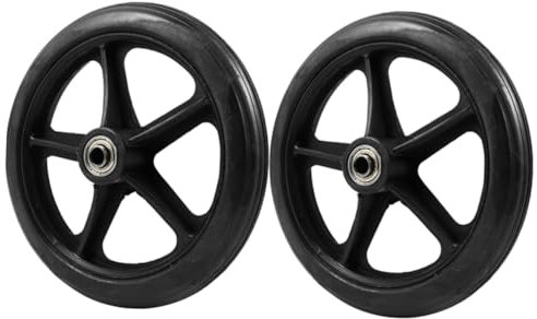 LALAFINA 2pcs Wheelchair Accessory Replaceable Front Wheel Heavy Duty Universal Replacement 8-Inch Widened Small Wheel Solid Tire for Elderly Patient Walker