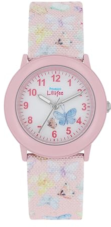 Prinzessin Lillifee Armbanduhr Mädchen Kinder Quarzuhr Analog, mit Textil Armband, Rosa, 3 bar Wasserdicht, Kommt in Uhren Geschenk Box, 2037724