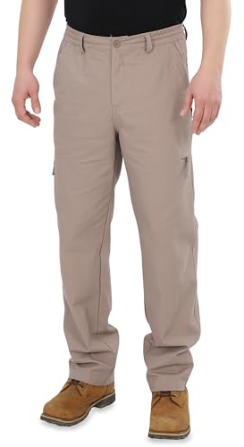 Ben Creek - Pantaloni cargo da uomo – Pantaloni outdoor in cotone – Pantaloni lunghi per il tempo libero con tasche multiple – Pantaloni Basic Utility in tinta unita J03, Fango, XXXL