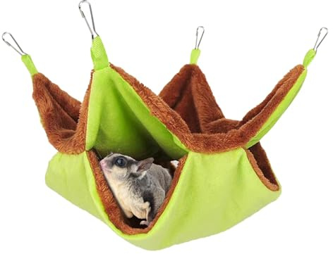 Hamac pour Petits Animaux, hamac pour Furet - Lit d'écureuil Double Couche | Literie hamac Suspendue pour Animaux de Compagnie, lit Portable pour Animaux de Compagnie, Planeur à Sucre, Accessoires de