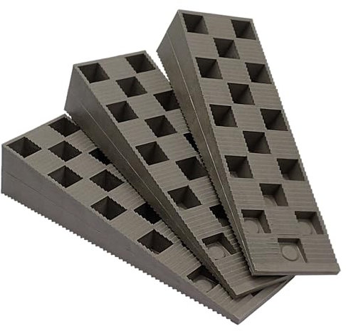 SKIR'CO 4 cunei in plastica scanalati 149 x 45 x 30 mm per livellamento, cunei distanziatori, spessori di livellamento, cunei ad incastro