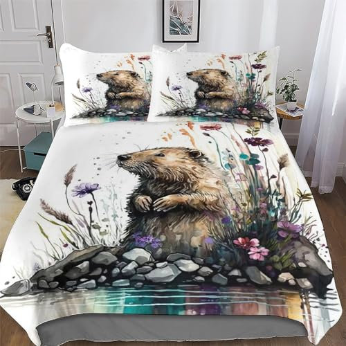 AAPZY Biber Bettwäsche Set 3tlg Mit Kissenbezug Atmungsaktiver Mikrofaser Bettbezüge Bettbezug Für Optimales Schlafklima Für Erwachsene Teenager Kinder Double (200x200cm)