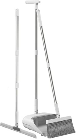 Conjunto combinado de escoba y pala para polvo, conjunto de escoba y pala para el polvo para el hogar | Combo pala de polvo y cepillo plegables, Escoba plegable flexible y pala para el polvo para el