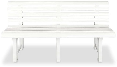 ULUYYUC Bierbänke Sitzbank Outdoor Bank Balkon Gartenbank Klein - Gartenbank 145,5 cm Kunststoff Weiß für Garten Parks Balkon Terrasse
