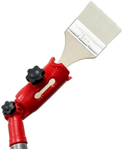 Diheohg Extensión de pincel multiángulo, color rojo, herramienta de borde de color para techos altos, soporte para extensión de barra de extensión