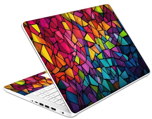 Laptop-Aufkleber für HP 14 Zoll (35,6 cm) – Mozaic, Laptop-Aufkleber, kein Zuschneiden erforderlich, keine Blasen, wasserdicht, kratzfest, inklusive Breitbildschirm und Handgelenkpolster