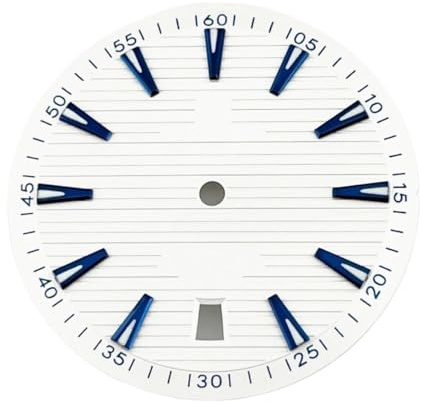 1 pieza NH35 33,5 mm Esfera de reloj Negro Blanco Azul Ventana de fecha a las 6 en punto Verde Luminoso Movimiento automático Accesorios de reloj Piezas(Style 2)