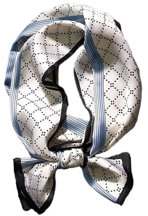 Alexis Leroy 150x15 cm Seidenschal für Damen Seidiger Satin-Kopftuch Halstuch