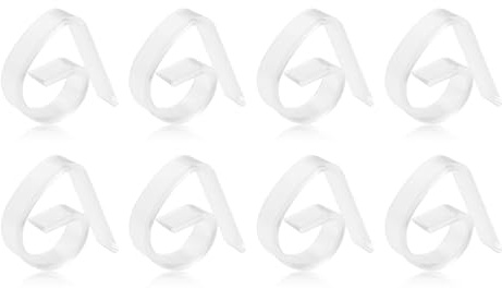 Andiker 8 Pcs Tischdeckenklammern, Wiederverwendbare Leichte Kunststoff Tischtuchklammern Outdoor für 0,2-1.5 in Dicke Tischtuchklammern für Restaurant Hochzeiten Party Tisch (Transparent)