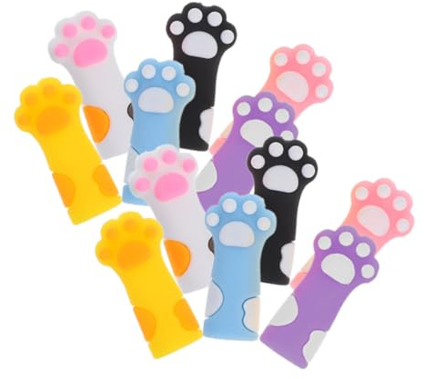 CIYODO 12 Piezas Tapas para Lápices con Diseño de Gato Protectores de Punta de Silicona Suave Fáciles de Usar para Estudiantes Evitan Desgaste y Mantienen el Escritorio