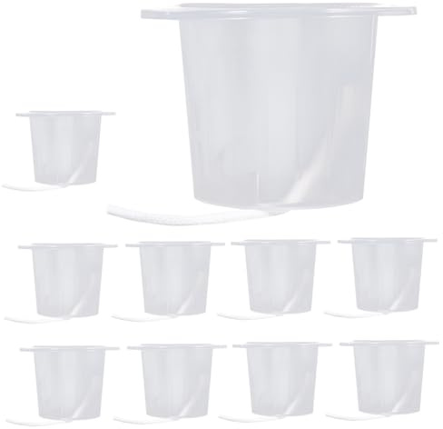 GARIOUANS 10pezzi Cestino Per Piantare in Corda Di Cotone Vaso Per Coltivazione Senza Fondo Per Drenaggio Uniforme Adatto Per Balconi e Giardini Riutilizzabile e Resistente Ai Raggi Uv Bianc