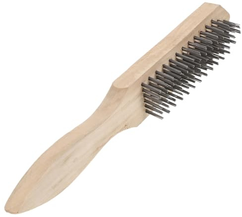 DECOMELODY Cepillo de Alambre para Parrilla con Mango de Madera Grueso Raspador de Escamas Grande para Limpieza Eficaz de Barbacoas Hornos y Estufas Herramienta Multifuncional para Eliminar