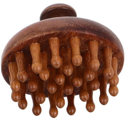 VICASKY Holz massagekamm mit Breiten Zähnen für Trockene und Nasse Haare Kopfhautmassage und Schuppenentfernung Innovatives Scheibendesign Natürlicher Sandelholz kamm zur Haarpflege und