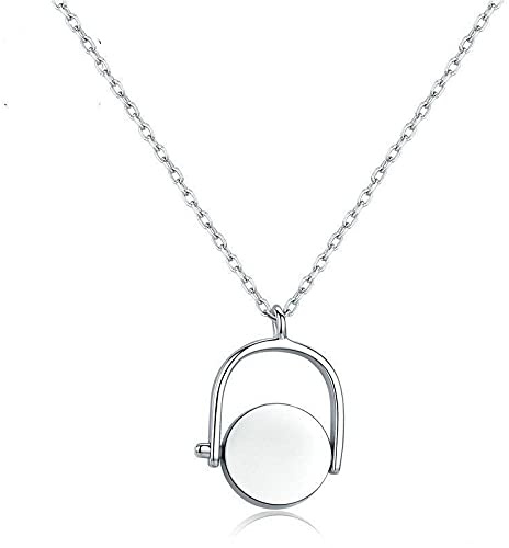HGJHJJHK Accessoires 925 Sterling Silber Halskette für Frauen Geometrische runde Vogelkäfig Trendy minimalistische Frauen -Anhänger Halskette Einzigartige Zierkoreaner