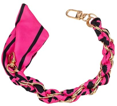 CHIZISX Dragonne de poignet en métal et tressé avec double boucle pour une fixation sécurisée Longueur 32 cm