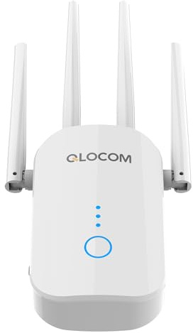 QLOCOM 2026 Neuestes WLAN Verstärker 1200Mbit/s, WLAN Repeater Dualband 5GHz & 2.4GHz WiFi Booster mit WPS, WiFi Internet Verstärker Kompatibel Allen WLAN Geräten