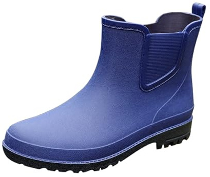 YKPAVV Bottes de pluie en caoutchouc pour homme Bottes d'eau pour homme Bottes de jardin Chaussures de ski pour homme Head, bleu, 40 EU