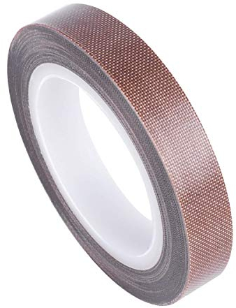GCQ Nastro in Tessuto di Teflon, Nastro PTFE a 30 Piedi a 1/2 Pollici per la Macchina Sigillante a Vuoto, Nastro Adesivo Rivestito in Fibra di Vetro PTFE