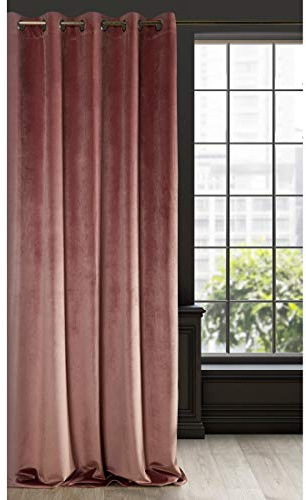 Eurofirany RIA Blickdicht Samtvorhang mit Ösen -1 Stk. Einfarbig Thermogardine, Verdunklungsgardine, Wohnzimmer, Schlafzimmer, Lounge, 290 g/m2, 140x250 cm, Dunkel Rosa