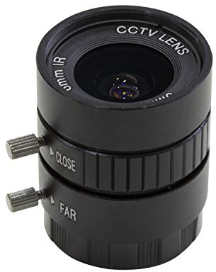 Arducam Lens for Raspberry Pi HQ Camera, Wide Angle CS-Mount Lens, 6mm Focal Length with Manual Focus and Adjustable Aperture