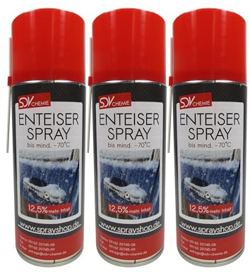 SDV Chemie Enteiserspray 3X 450ml Scheibenenteiser Eisfrei Entfroster Scheiben Enteiser