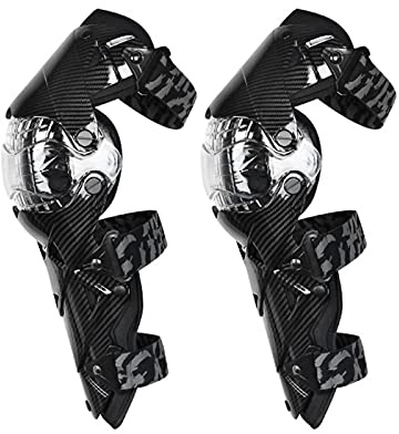 VOMI Ginocchio Enduro Adulti, Protezione del Giunto Moto, Ginocchiere Cross Ajustable Flessibili Protettori per Ginocchia Parastinchi per MTB Enduro ATV Motocross Mountain Bike, 3 Colori,Nero