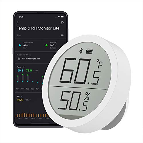 Qingping Temperatur- und Feuchtigkeitsmonitor Lite, Mi Home Compatible Indoor Bluetooth Digital Thermometer Hygrometer für Schlafzimmer Wohnzimmer