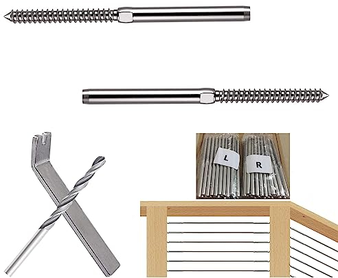 Ingpro 80 Stück 316 Edelstahl Links- und Rechtshänder Schrauben für 3,2 mm Terrassendielen Kabelgeländer Kit/Hardware Holzpfostenbaluster (40 Paar)