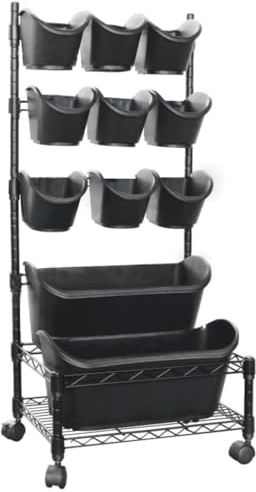 Nature Vertikale Garten-Pflanzwand Mobiles Set, Topf, Kräutertopf, Topfset, Töpfe, Kräutertöpfe, Schwarz, 44 x 32.5 x 97 cm, Outdoor